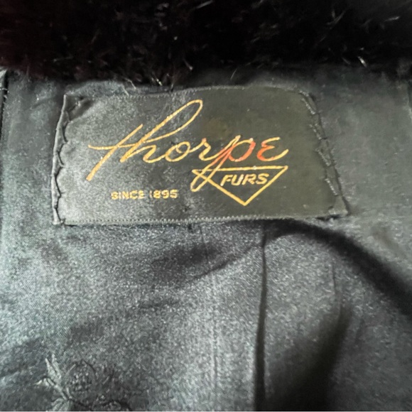 VINTAGE BLACK PERSIAN LAMB COAT WITH MINK COLLAR . 60s swing . SZ M-L - Picture 8 of 10